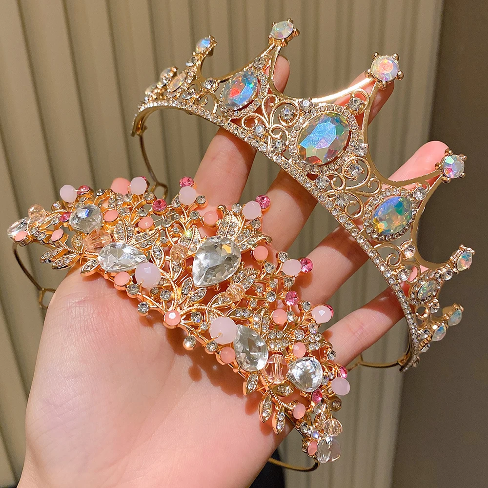 Elegant Mixed Color Princess Crowns - 2-Pack High-End Party and Gift Set with Fine Detailing