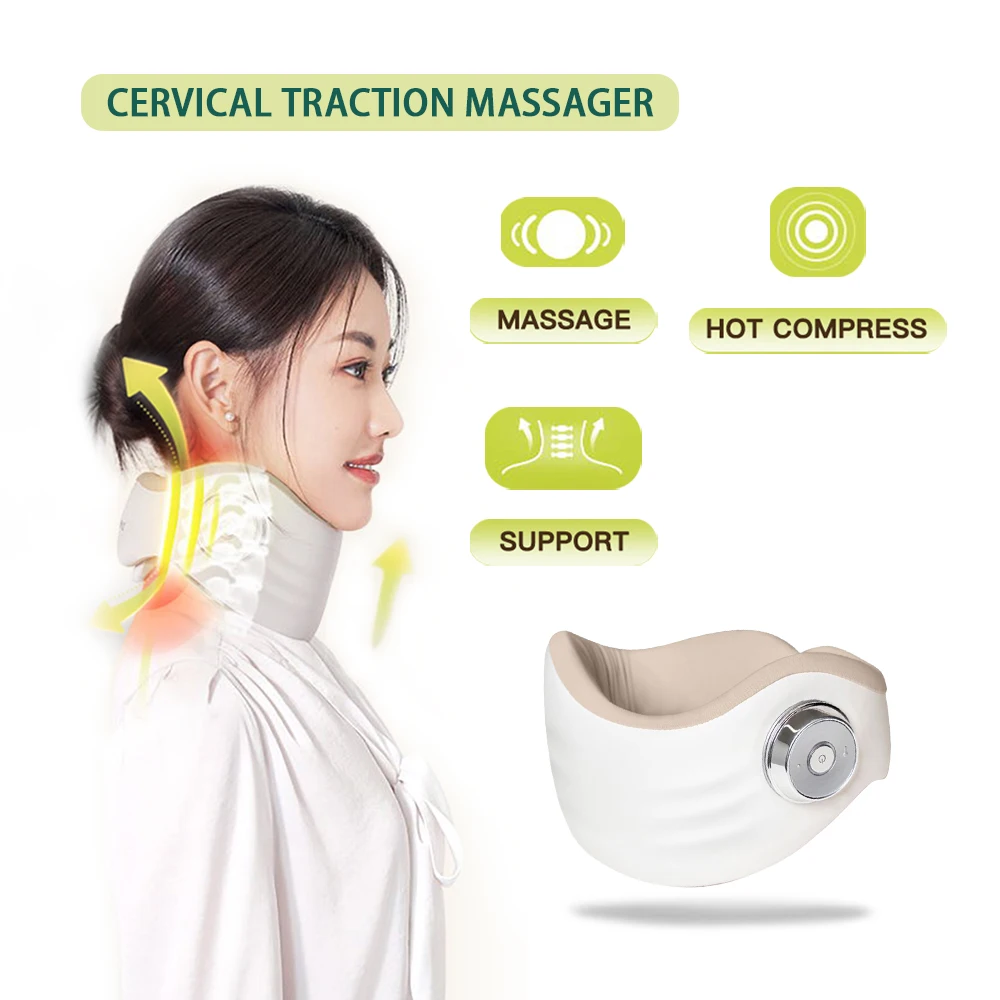 

Smart Neck Brace Massager Cervical Hot Compress Vibration Massage Neck Support Relieve Pain Spine Cervical Posture Corrector