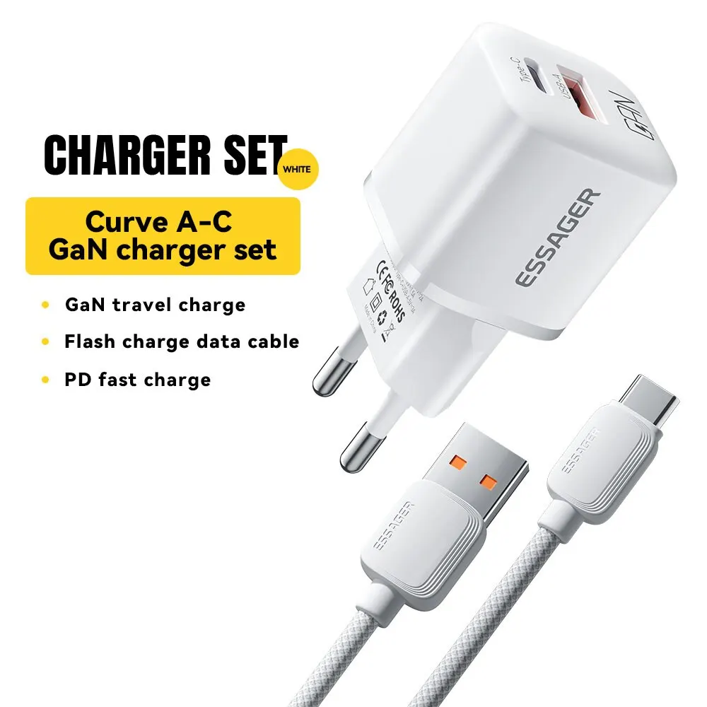 Essager 20W GaN USB-C PD Fast Charger with QC 3.0 Technology