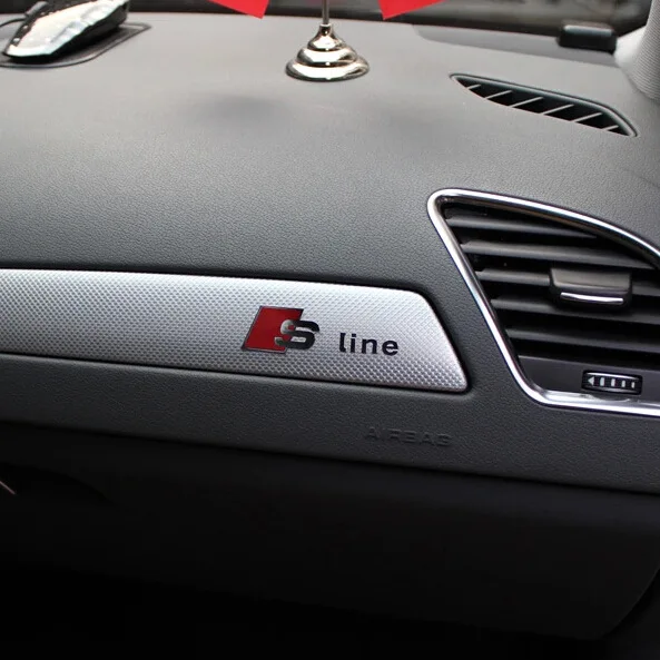 3D Car key sticker Hub sticker Emblem S Line Badge Car 3D Sticker For Audi Sline RS TT A3 A4 B8 8P 8V B6 A5 A6 Q5 C6 A1 Q7 Q3 5