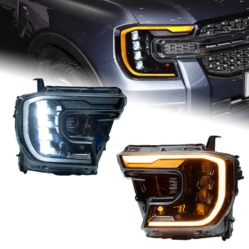 AKD Headlight For Upgrade Modified Headlight For Ford Ranger Raptor 2022-2025 Dynamic Signal Head Lamp 12V LED Auto Accessories