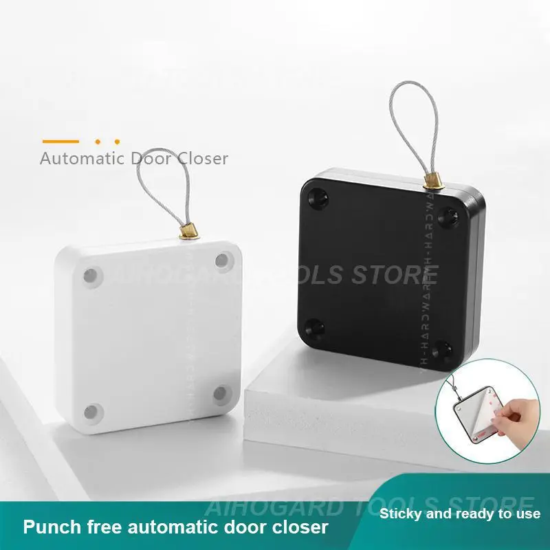 Door Closer Punch-free Automatic Door Closer Automatically Close 500/800/1000g Pull Door Closers For Wooden Sliding Glass Metal 1~5PCS
