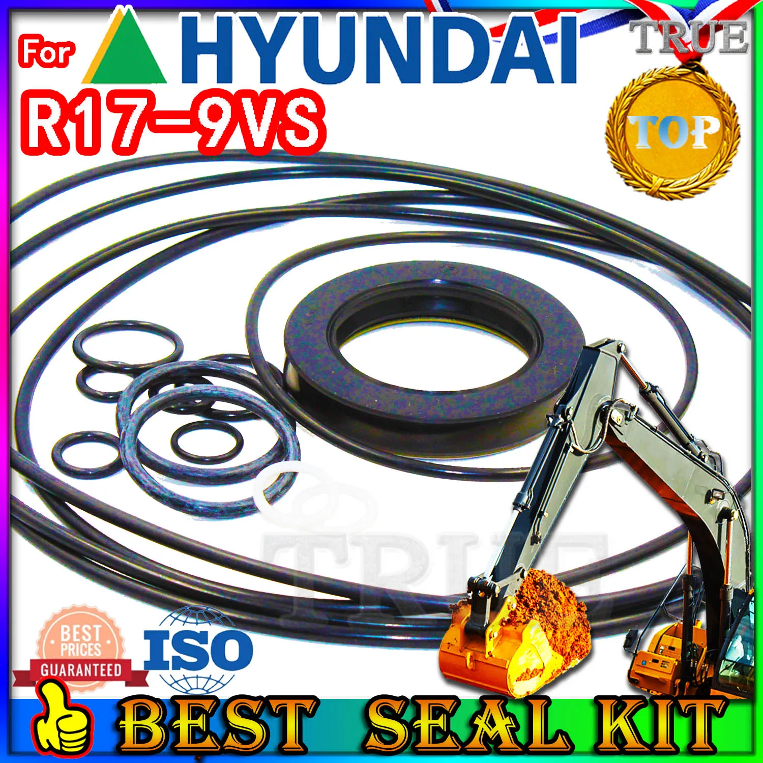 

For Hyundai R17-9VS Oil Seal Repair Kit Boom Arm Bucket Excavator Hydraulic Cylinder R17 9VS Control Pilot Valve Blade TRAVEL