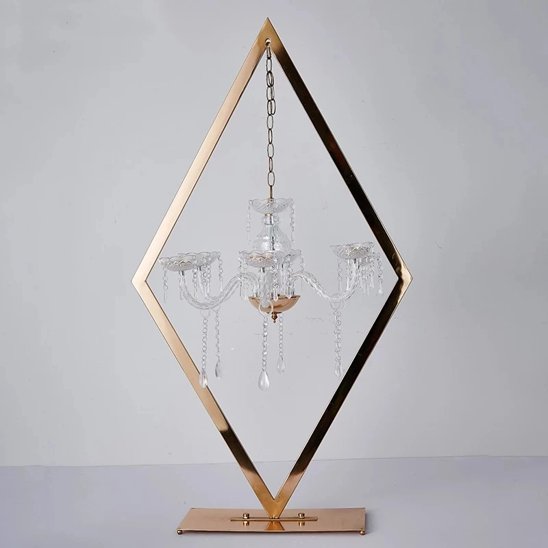 금속 Candelabra 아크릴 캔들 홀더 웨딩 테이블 중앙 장식품 꽃 스탠드 꽃병 도로 리드 파티 장식, 10 세트