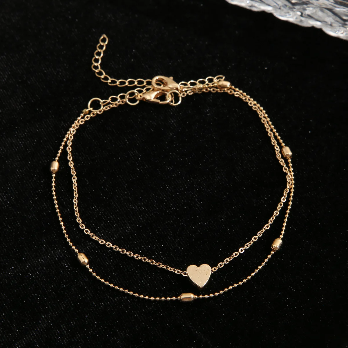 Boho Classic Love Heart Shape Bracelet Anklet Charms Tassel Sexy Leg Chain on Foot Chain Modern Women Beach Jewelry
