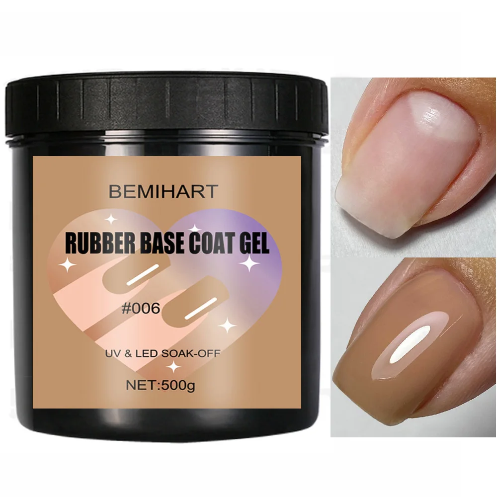 

500g Jelly Rubber Base Gel Transparent Camouflage Color Coat Self Leveling Construction Effect Reinforcement Gel Nail Polish