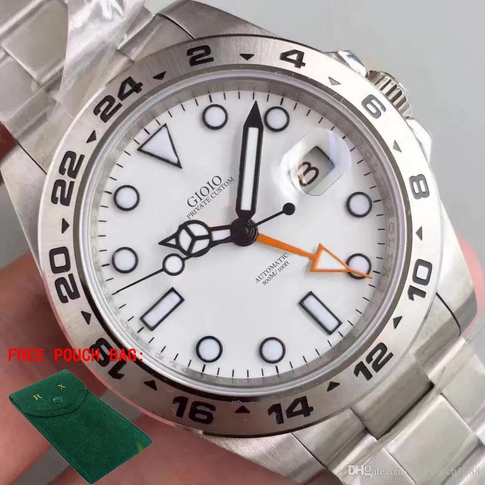 

Luxury Mens Automatic Mechanical Watch Black White Stainless Steel Sapphire Diver EXP GMT 40mm 42mm