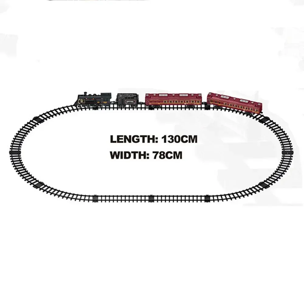 Classical Simulation Electric Train Railway Toys Freight Water Steam Locomotive Playset Add Water Smoke Boy Toy Gift