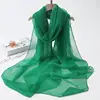 Korean Solid Transparent Chiffon Travel Holiday Beach Towel Sunscreen Shawl Female Summer Air Conditioning Ice Silk Scarf M10 1