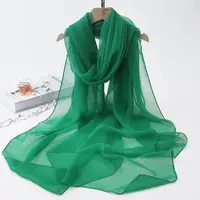 Korean Solid Transparent Chiffon Travel Holiday Beach Towel Sunscreen Shawl Female Summer Air Conditioning Ice Silk Scarf M10 1