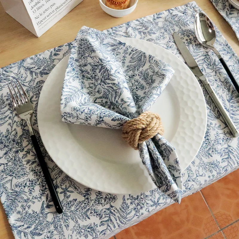 Dinner Napkin Printed Square Cloth Napkins Cotton Fall Dinner Napkins Thanks Giving Christmas Table Napkin 1Piece 45*45cm