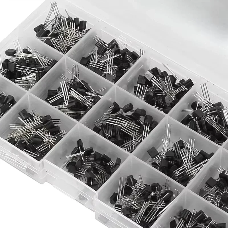 600pcs/box Triode Transistor kit TO-92 Three Pin Transistor Assortment Kit Set for 15 Value 2N2222-S9018