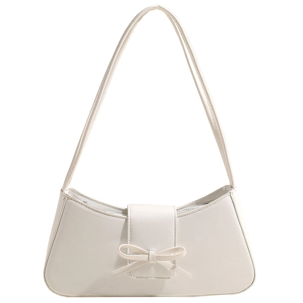 Women Casual Tote Handbag PU Leather Leisure Armpit Handbag Solid Color Fashion Shoulder Purse Girls Outdoor Daily Bag 2