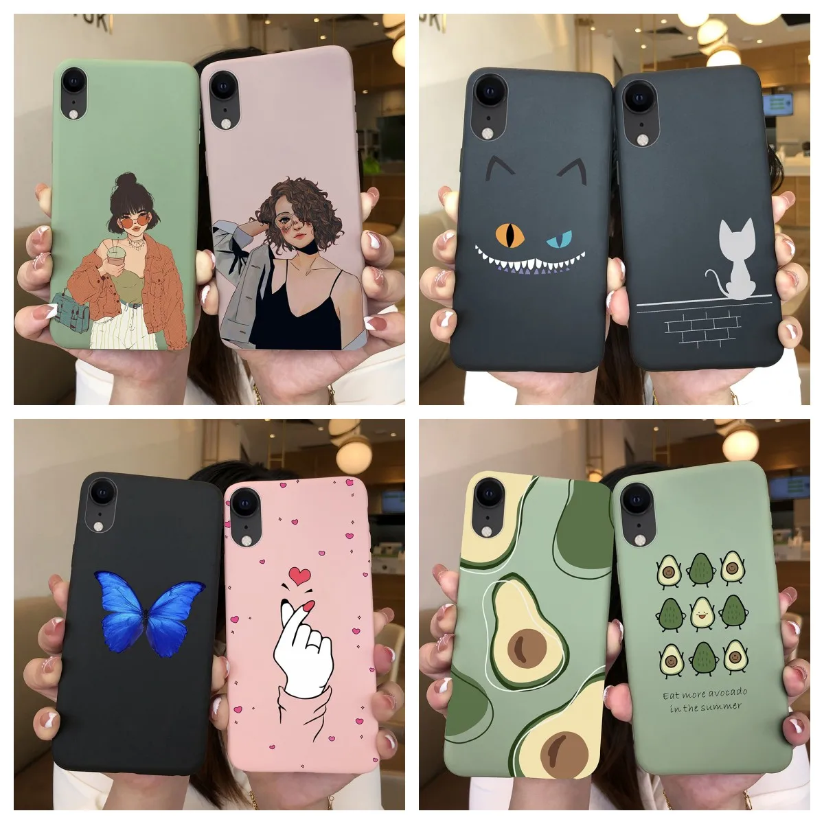 Per Iphone X Xr Xs Max Custodia Iphonex Cartoon Tpu Silicone Pretty Flower Cute Black Cat Phone Case Per Iphone X Xr Xs Cover Posteriore