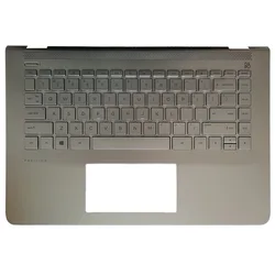 Nuevo teclado de EE. UU. Para portátil HP Pavilion 14-CC 14-CC0027TX TPN-Q188, teclado de EE. UU. Con reposamanos plateado 927904-001