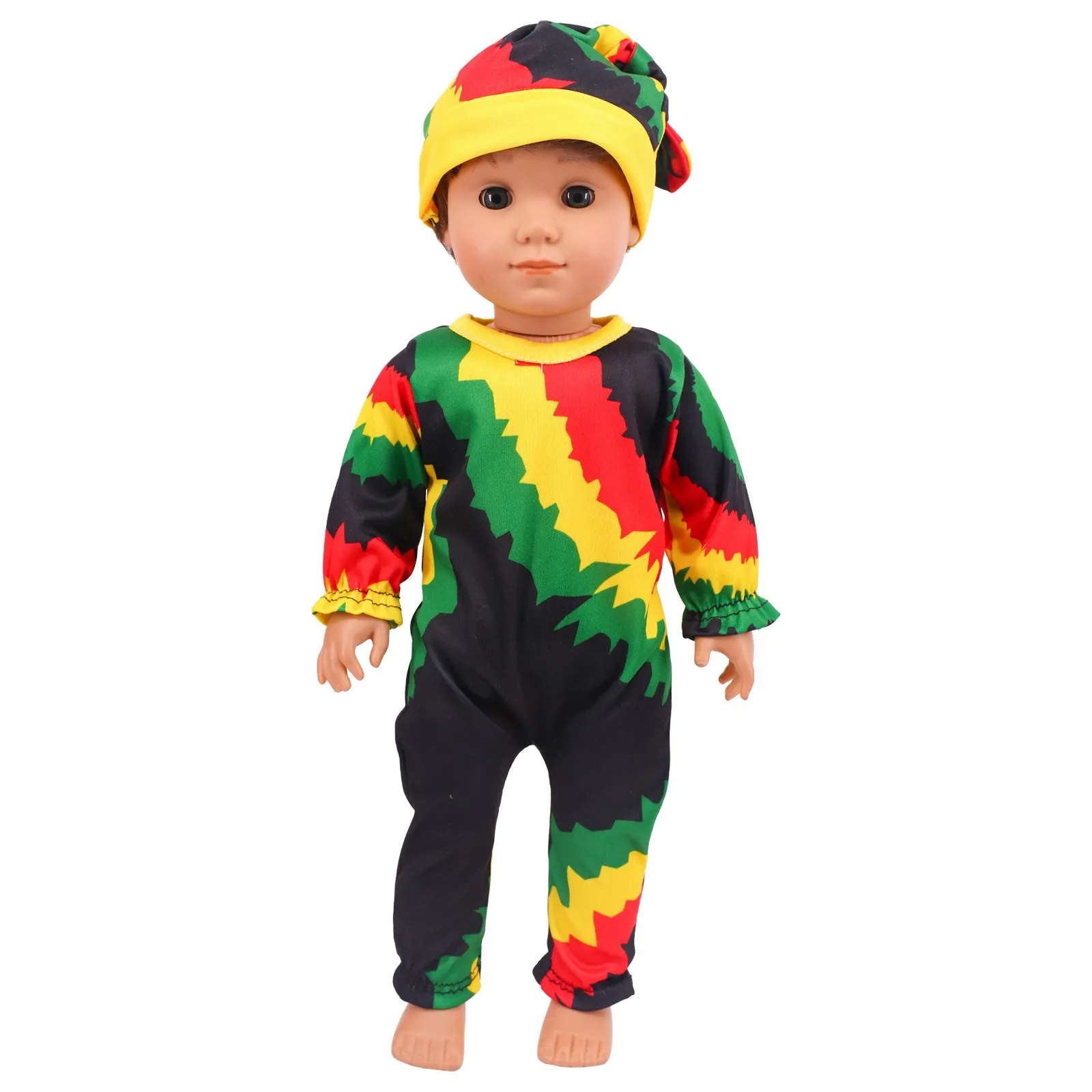 Doll Clothes Long One Piece Pajamas + Nightcap For 18Inch American&43Cm Baby Doll Accessories Nenuco Sleeping Blanket
