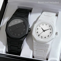 2PCS Fashion Men Quartz Watches Set Casual Plastic Band Man Sports Wristwatch Reloj Hombre（Without Box） 2