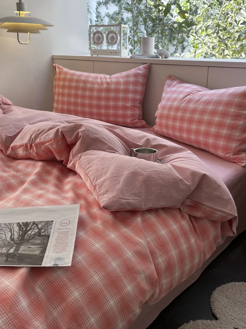 

Duvet Cover with Pillow Case,Nordic Comforter Cover, Bedding Set,Quilt Cover, Double and King Bed, 4PCs, Couple or Single