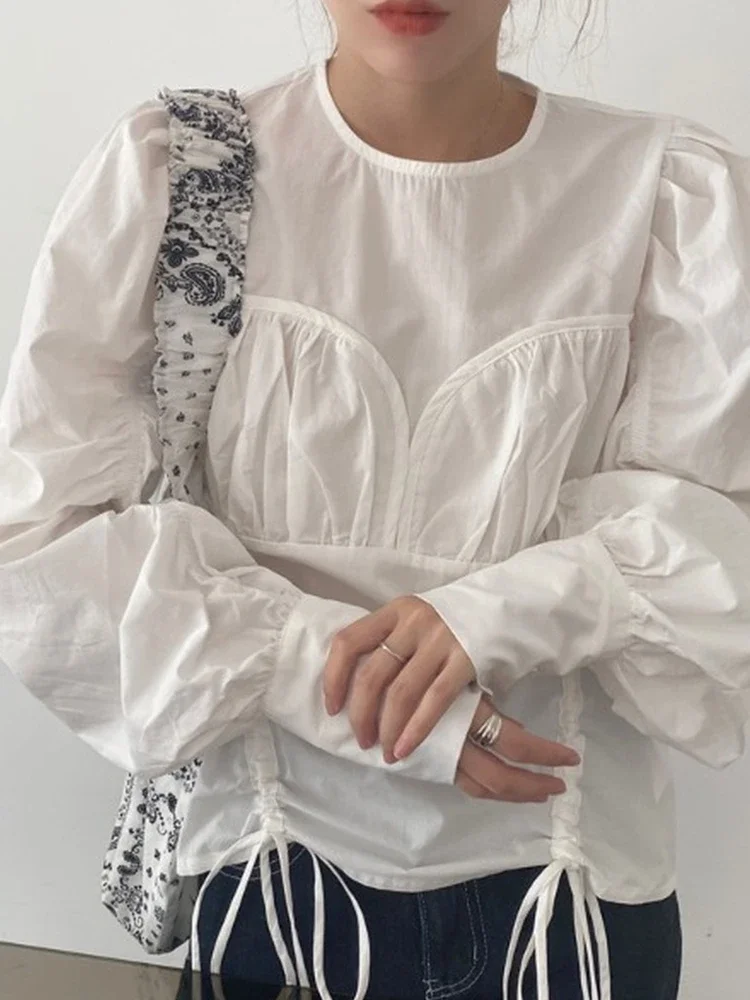 Embroidery Lace Spring femme Shirt Casual white Tops Girls Blouse