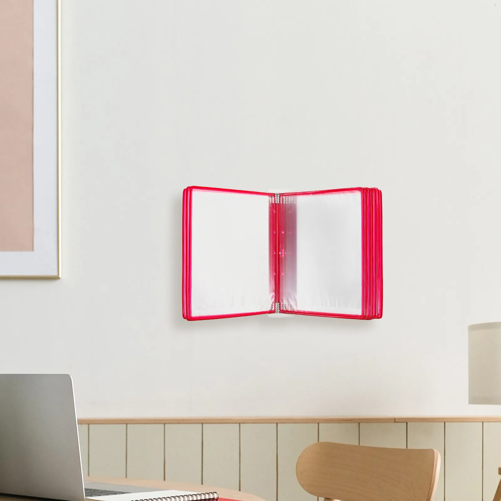 벽걸이형 A4 문서 정리함 10페이지 플립 랙 중요한 서류를 위한 세련된 미니멀리스트 사무실 파일 홀더 벽걸이형 보관함