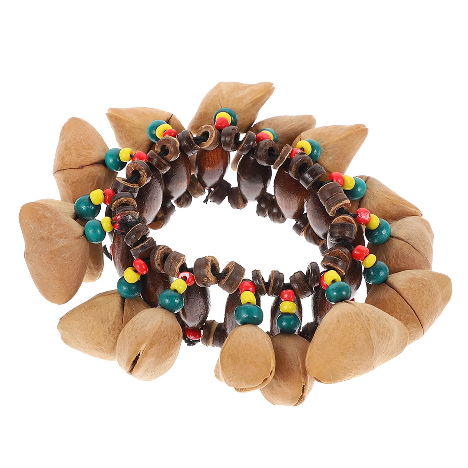 

African Bracelet Tribal Bracelet Wooden Percussion Handbell Hand Bell Instrument Toy Conga Percussion Hand Chain