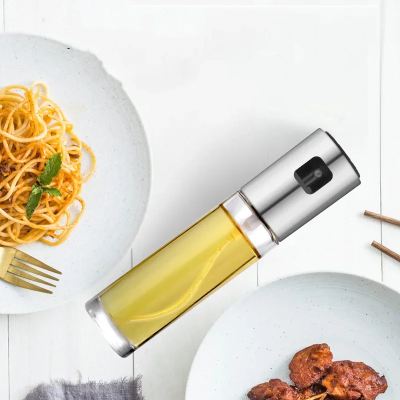 Oil Sprayer Kitchen Stainless Steel Olive Oil Sprayer Bottle Pump Oil Pot Leak-proof Grill BBQ Sprayer Dispenser BBQ Cookware Tools