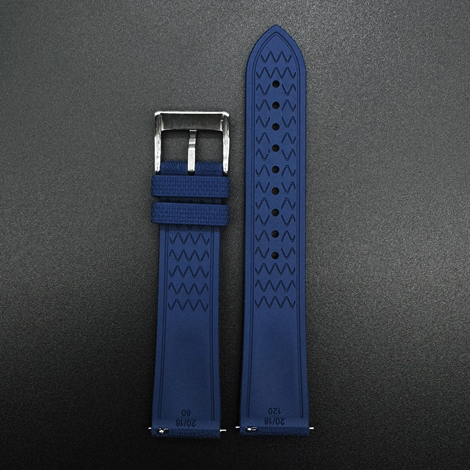 Braided FKM Rubber Quick-Release Watch Strap - Universal Fit, 20-22mm