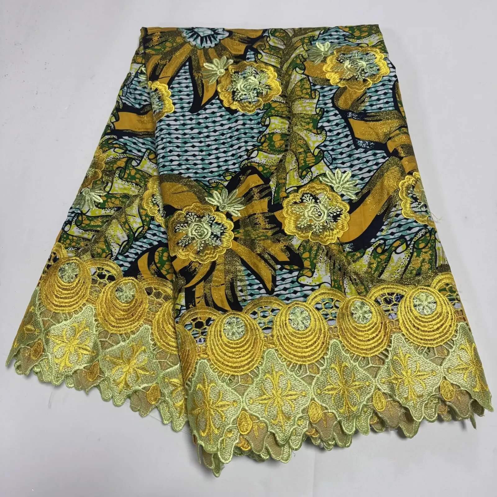 2026 Fashion African Wax Lace Fabric High Quality Nigerian Embroidery Lace Fabric French For Women Wedding Dresses Sew 6 Yards 1