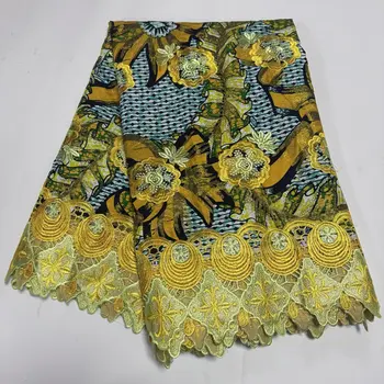 2026 Fashion African Wax Lace Fabric High Quality Nigerian Embroidery Lace Fabric French For Women Wedding Dresses Sew 6 Yards 1