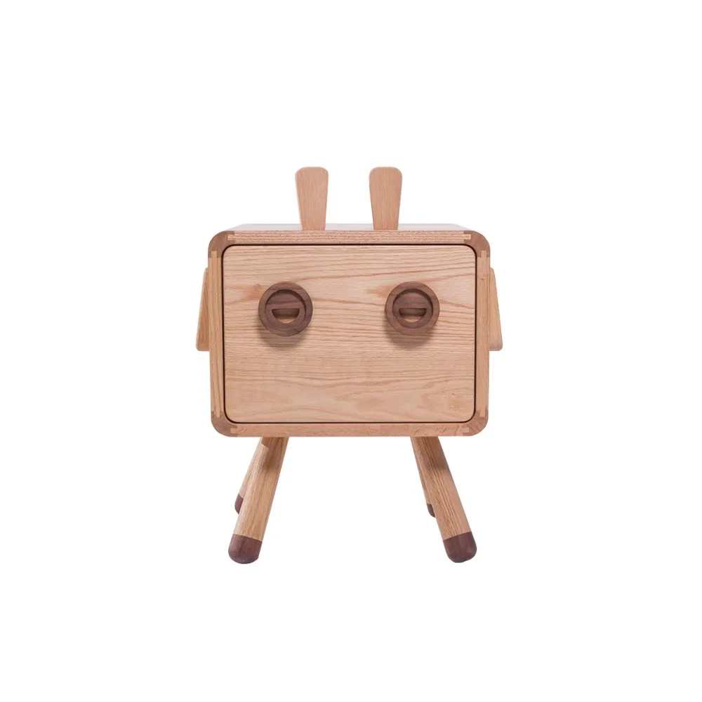 /Bedside table black walnut all solid wood small apartment children's room cute storage bedside table