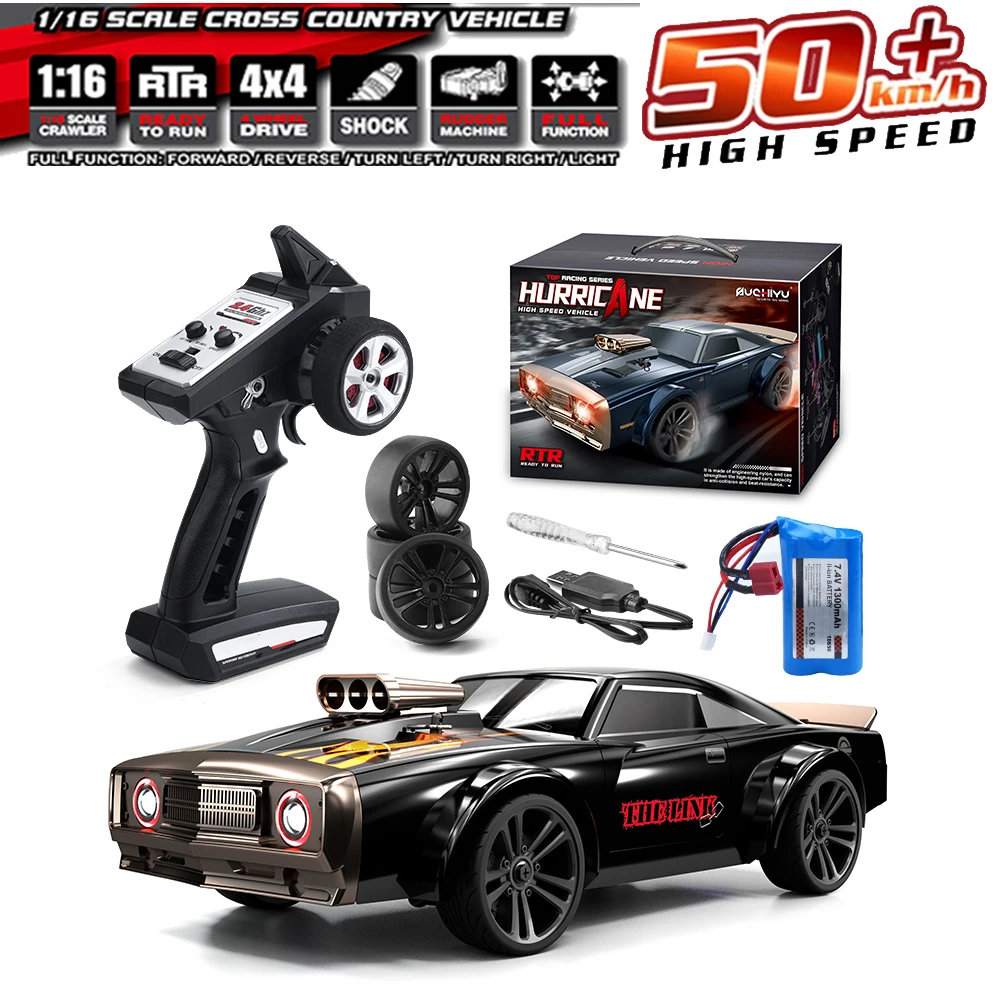 Scy 16303 2.4G 1/16 Rtr 4Wd Electric High Speed Off-Road Drift Rc Car Flat Running Muscle Car Con Retro Led Light Rc Car Gift