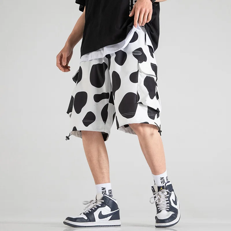 Summer Fashion Trend Men'S Shorts Versatile Tie-Dyeing Color-Blocking Casual Shorts Ice Sports Pants