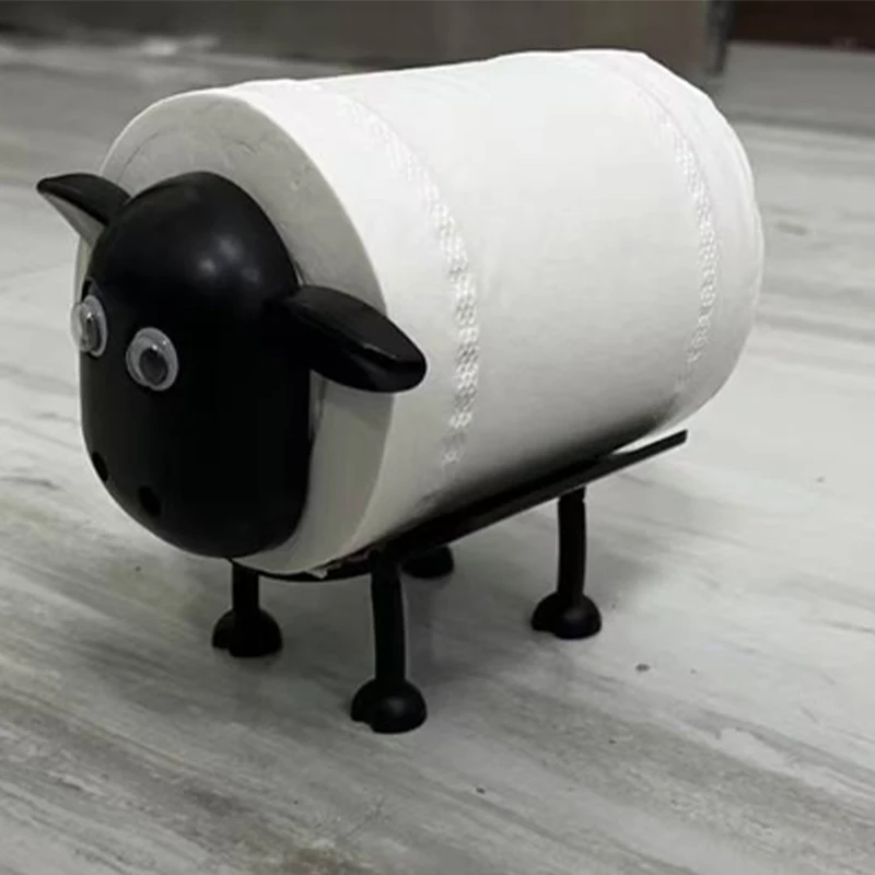 Toilet paper rack toilet paper holder toilet roll holder 3/1PCS sheep toilet roll holder funny toilet paper holder free standing bathroom set black sheep roll rack cute bathroom decor