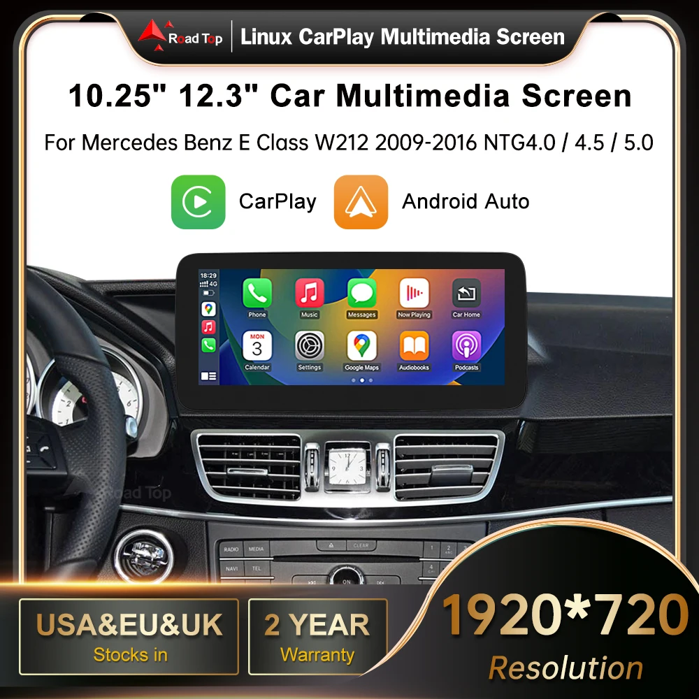 

10,25 '12,3' беспроводной Apple CarPlay Android автомобильный мультимедийный экран для Mercedes-Benz E Class W212 2009-2016