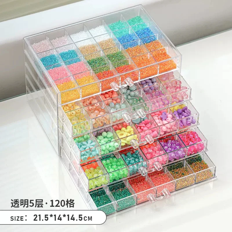 3/5 Layers Sunderies Organizer Clear Storage Box Container Jewelry Bead  Organizer Case Plastic Empty Box