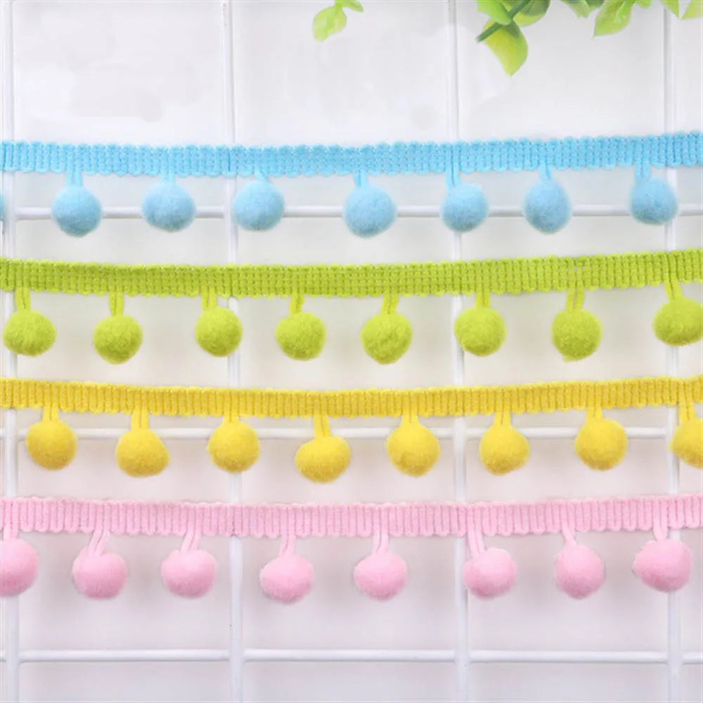 1~15 Yards Pom Pom Lace Trim Width 21mm with 11mm Pompom Ball Fringe Ribbon For Sewing Kintted Fabric Handmade Craft Accessories lace ribbon lace sewing accessories lace sewing supplies lace accessories lace garment accessories clothing craft accessories pom pom trim