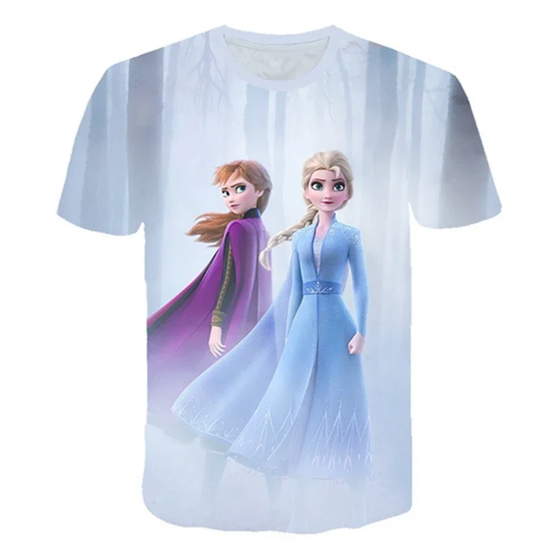 Koszulka z krótkim rękawem chłopcy letnie koszulki Frozen Elsa 3D drukuj dzieci dziewczyny Tshirt odzież codzienna mężczyźni kobiety piżama topy nastoletnie dzieci