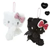 Sanrio Hello Kitty Cute Cartoon Angel and Demon Plush Toys Kawaii Backpack Pendant Keychain Accessories Girls Halloween Gifts 1
