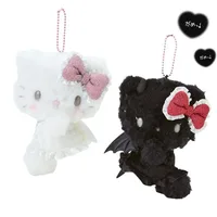 Sanrio Hello Kitty Cute Cartoon Angel and Demon Plush Toys Kawaii Backpack Pendant Keychain Accessories Girls Halloween Gifts 1