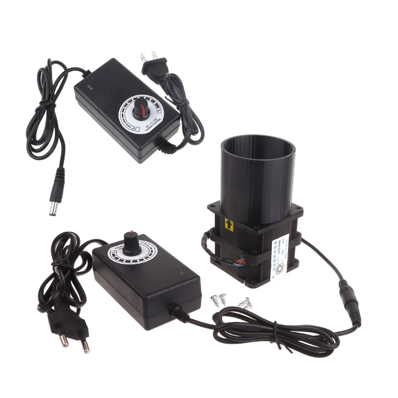 

US/EU Plug Double Fan Air Blower 12V Adjustable Speed Blower 110V 220V Fan Controller Computer Server Heat Dissipation