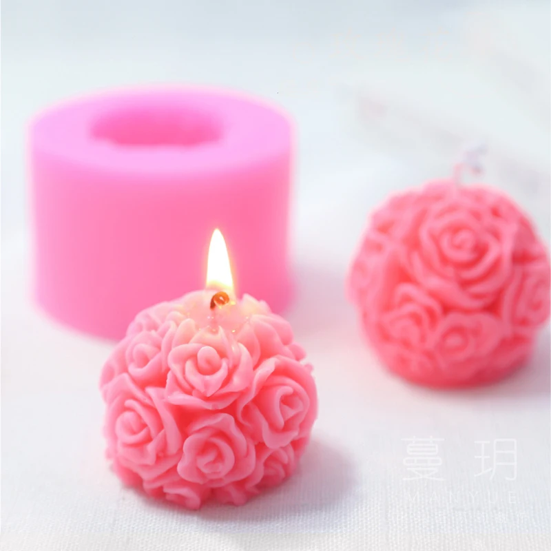 Great Mold 3D Rose Candle Molds Heart Shape Rose Flower Silicone Molds for Making DIY Homemade Beeswax Candles Silicone Soap Mold Rose Wax Melt Mould Epoxy Resin Molds Candle Making Mold Candle Mold 