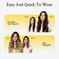 Fil dans les Extensions de cheveux cheveux humains ligne de poisson droite Extensions de cheveux de Fusion naturelle avec Clips Extensions de cheveux de trame pour les femmes 5