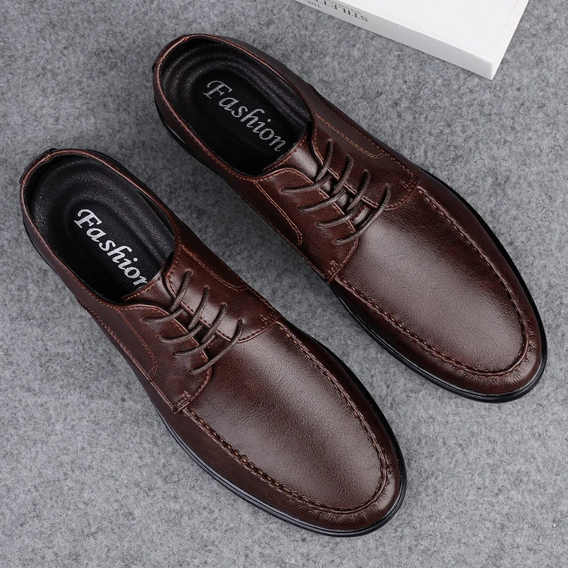 Casual Leather Shoes Men Breathable Male Dress Footwear Brogue Oxford Shoes for Men Soft Business Evening Dress