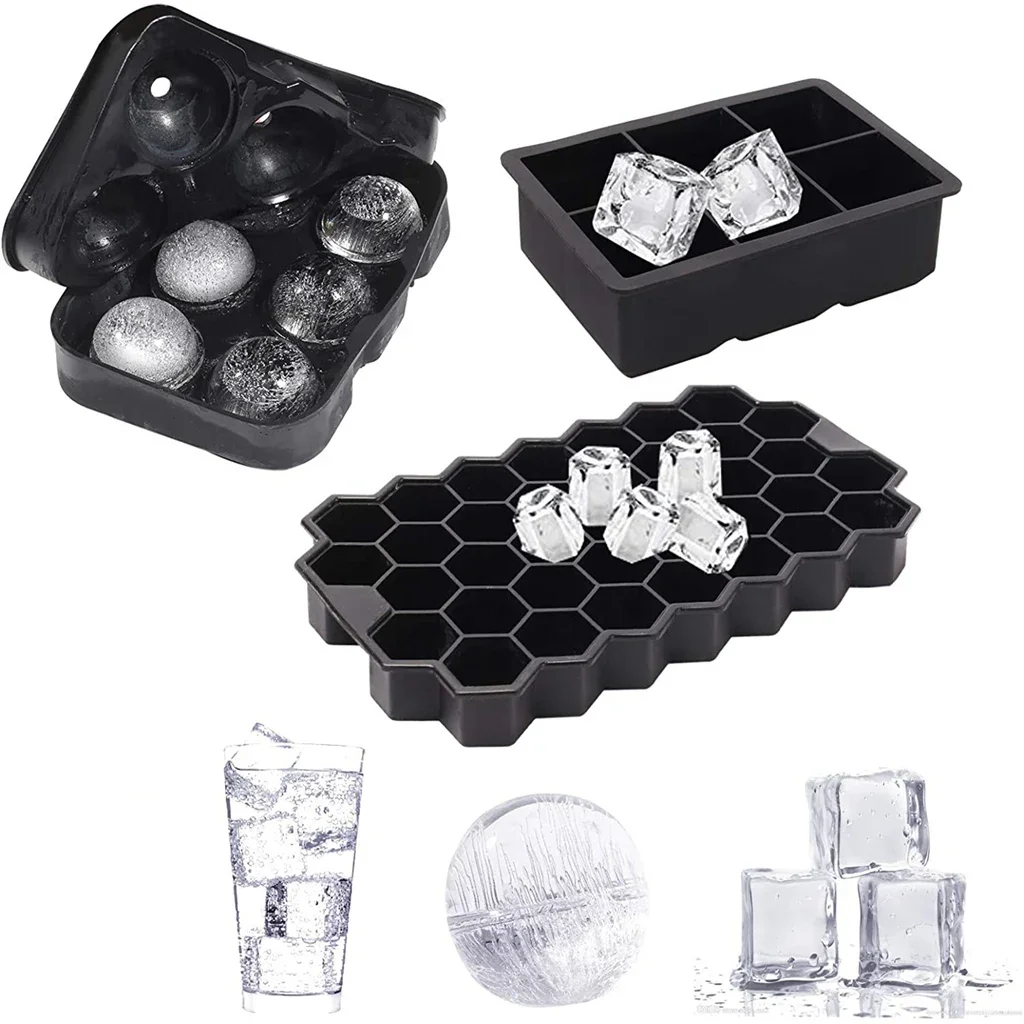 4/6/8/15 Grid Big Ice Food Mold Giant Jumbo Large Food Grade Silicone Ice Cube Square Tray Mold DIY Maker Cube Tray