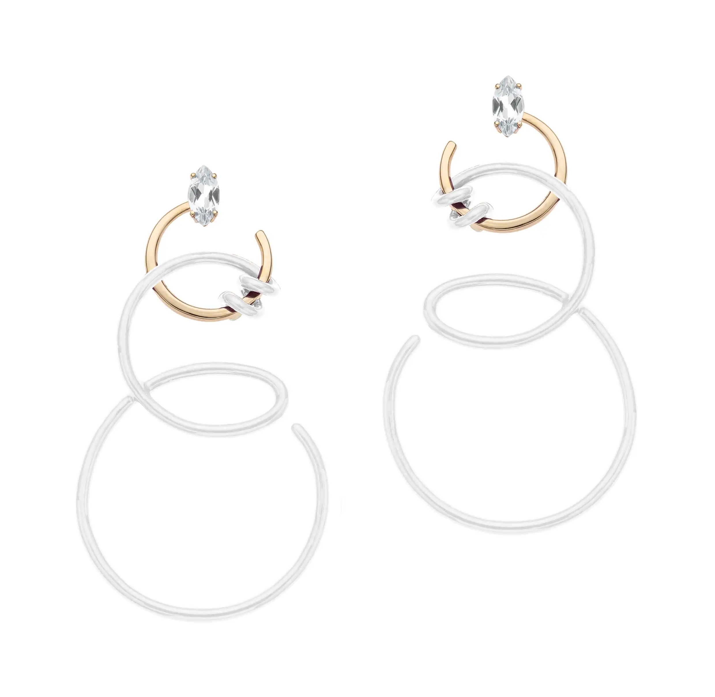 

DOUBLE CURL VINE EARRINGS IN WHITE