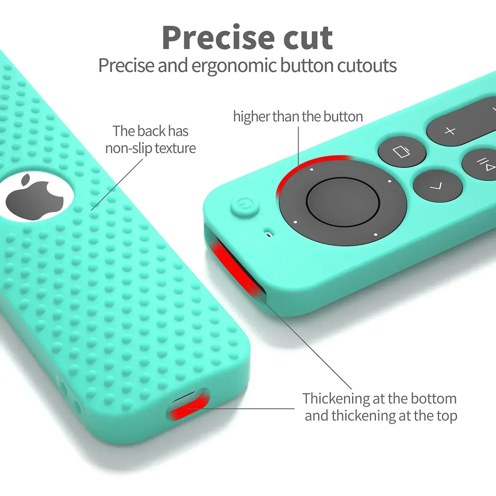 Silicone remote case, suitable for Apple TV Siri Remote Gen 3, compatible with Apple TV 4K Gen 2 remote case apple tv 6