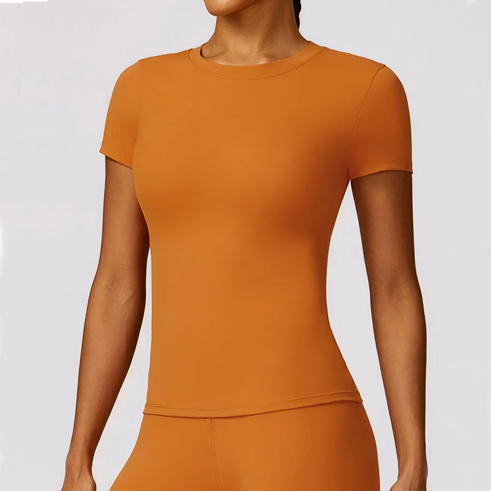 Yoga Shirts Women Top Quick Dry Running Tops Tights Push Up Workout Gym Clothes Female Short Sleeve Fitness Sports T-Shirts 2