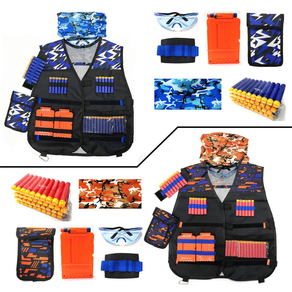 Kids Tactical Vest Suit For Nerf Guns Holder Kit Set Outdoor Accessories Toys UK 
