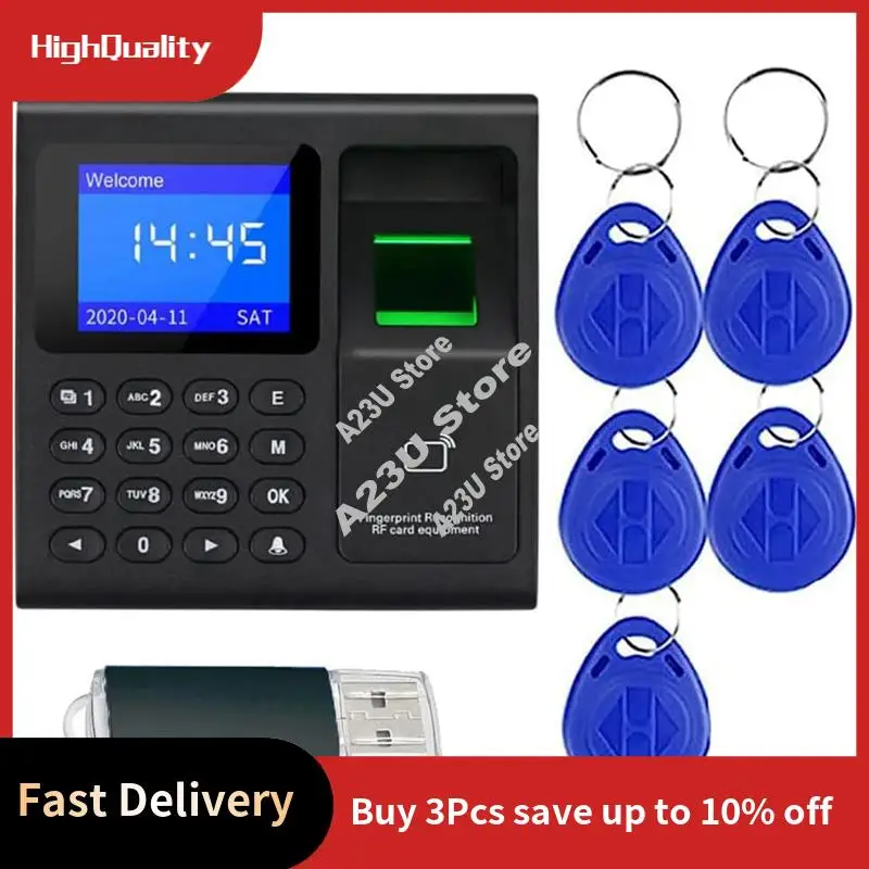 System rejestracji czasu pracy z odciskiem palca, hasłem i zegarem czasowym dla pracowników, z funkcją skanowania palców, RFID i wprowadzania PIN, wytrzymały - hit.