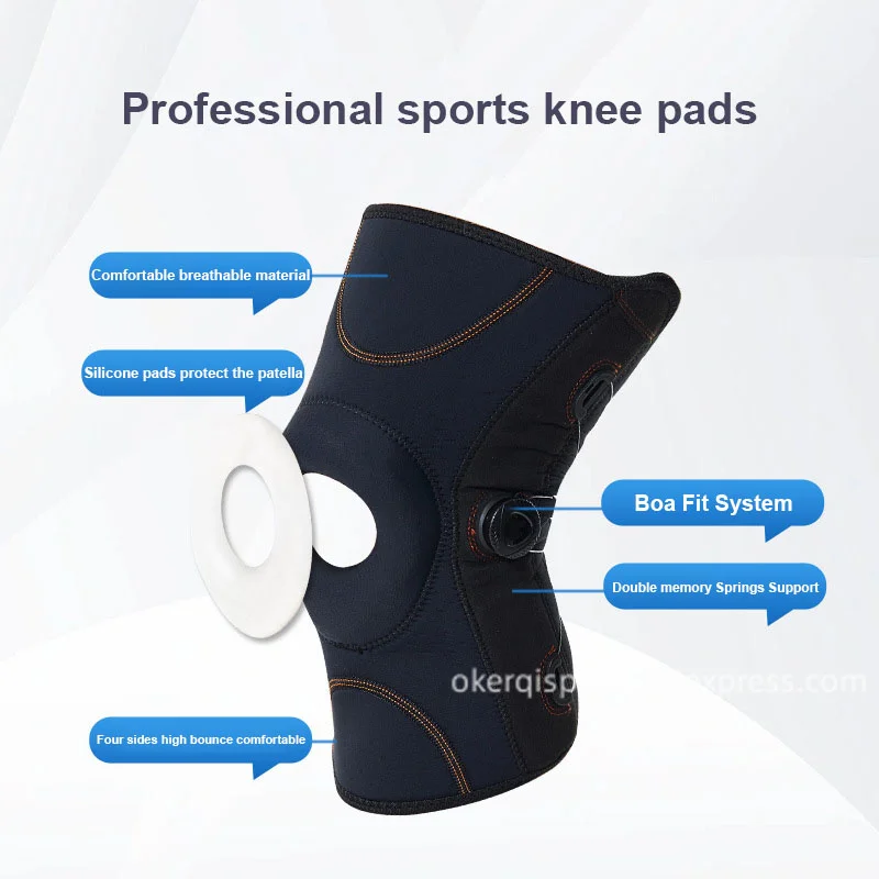 1PCS BOA Adjustable Knee Pads Knee Support Brace Fitness Protector Work Gear Pressurized Elastic Relief Joint Pain Kneepad